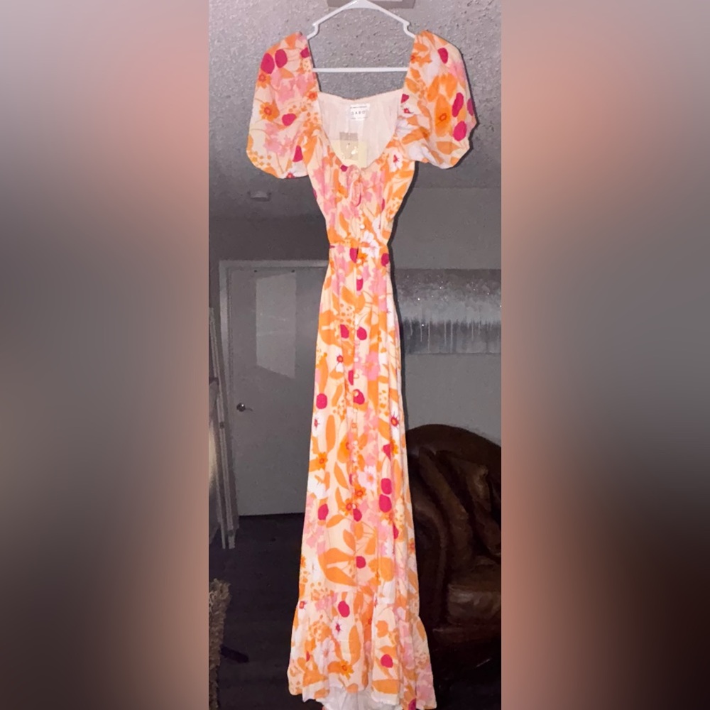 Sabo Skirt Orange and Pink Backless Dress